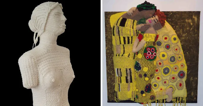 I Make Life-Size Crocheted Sculptures With Elements Of Realism