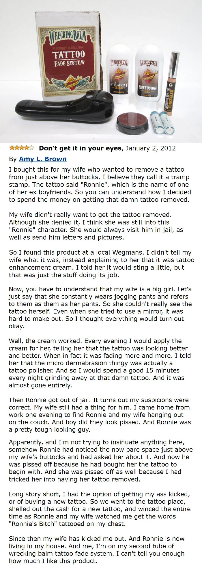 A kit of Wrecking Balm Tattoo Fade System and a comment 
