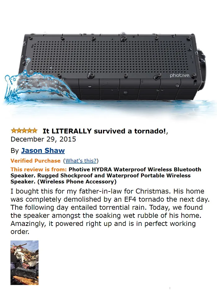 Black wireless speaker and a comment  