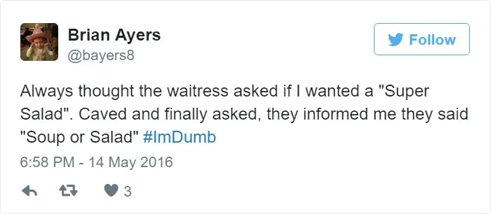 I Am Dumb Tweet