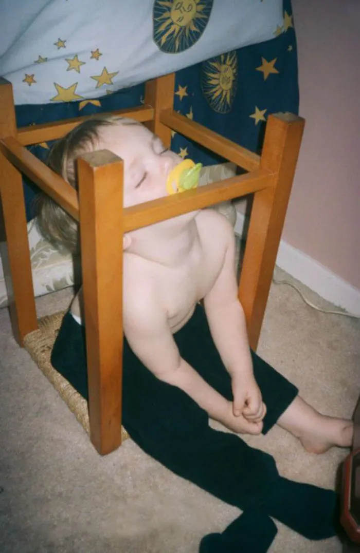 Napping On The Upside Down Chair