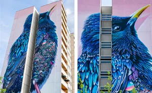 Giant Starling Mural In Berlin Filled With Tons Of Tiny Surprises