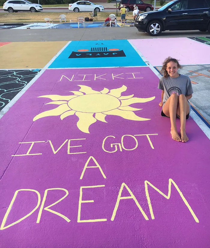High School Seniors Paint Their Parking Spots And Their Art Goes Viral On Twitter