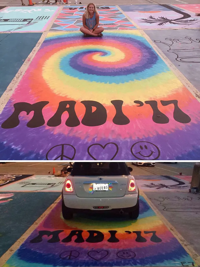 High School Seniors Paint Their Parking Spots And Their Art Goes Viral On Twitter