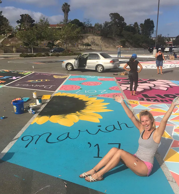 High School Seniors Paint Their Parking Spots And Their Art Goes Viral On Twitter