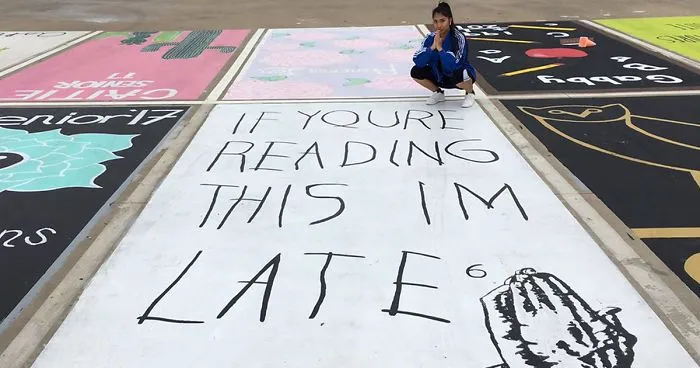 High School Seniors Paint Their Parking Spots And Their Art Goes Viral On Twitter