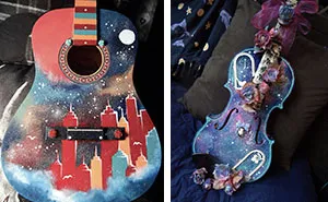 I Use Musical Instruments As Canvases For My Painted Creations