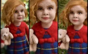 Needle Felted Wool Babygirl, Needlesea By Deniz Demiray
