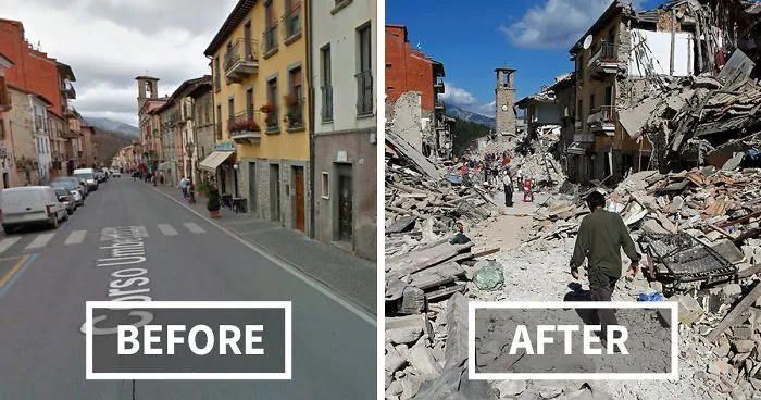 33 Before and After Italian Earthquake: Heartbreaking Photos Show Destroyed Towns In Italy