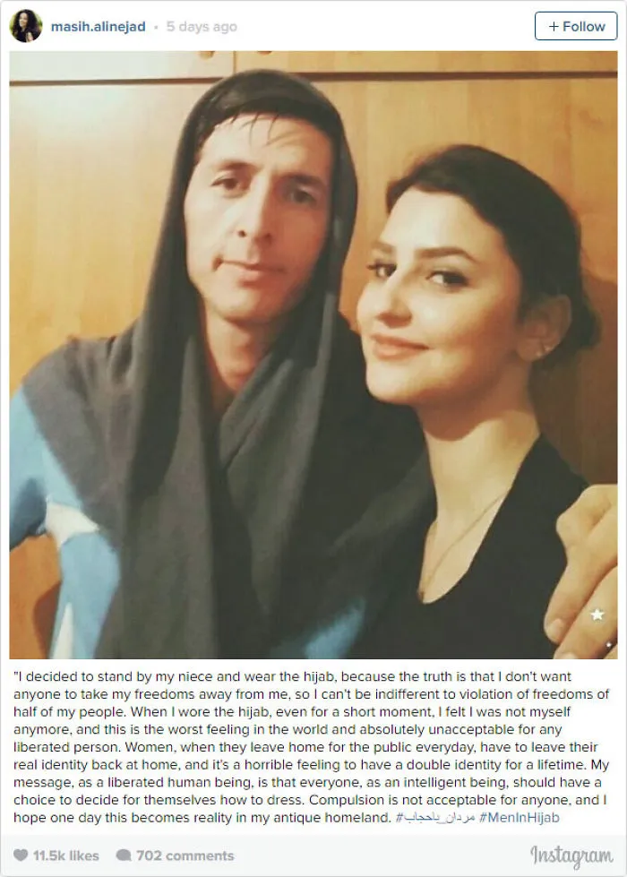 Iranian Men Wear Hijab To Fight For Women’s Rights In Iran