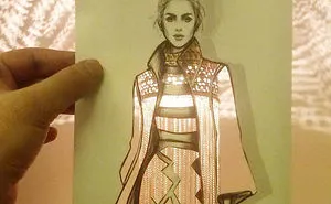 Fashion Illustrator Uses Clouds And Buildings To Complete His Dress Designs
