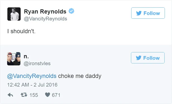 Ryan Reynold's Polite Responses To Horny Fans' Tweets Are Pure Gold