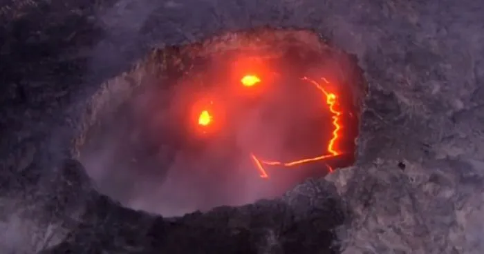 Hawaii Volcano Captured Smiling During Eruption