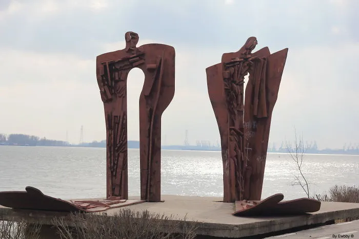 Iron Sculpture Near Danube River, Galati, Romania