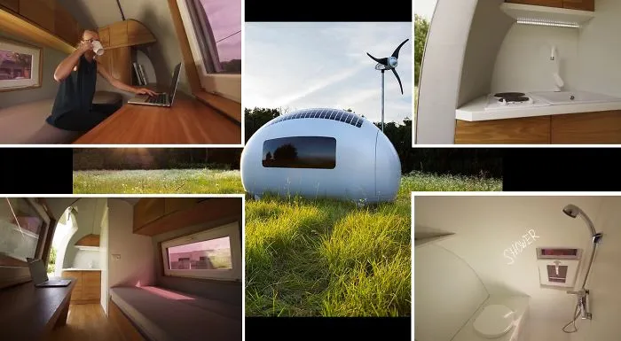 Tiny House Architecture With Wind & Solar Powered, Off Grid Ecocapsule