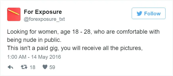 97 People Who Think They Can Pay Artists In "Exposure"