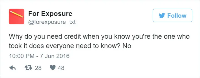 97 People Who Think They Can Pay Artists In "Exposure"