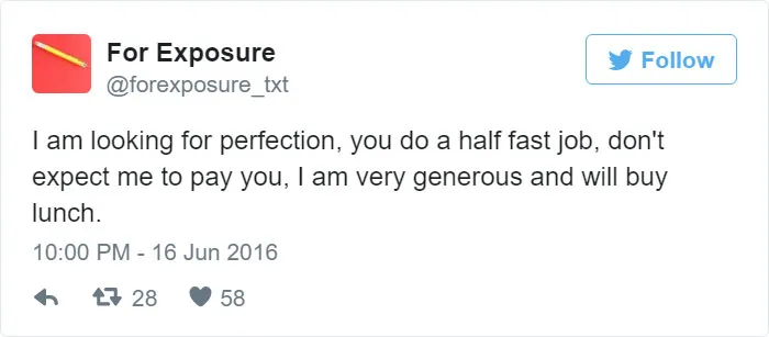 97 People Who Think They Can Pay Artists In "Exposure"