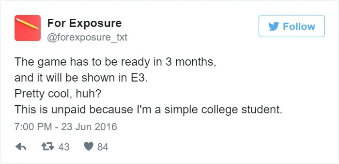 97 People Who Think They Can Pay Artists In "Exposure"