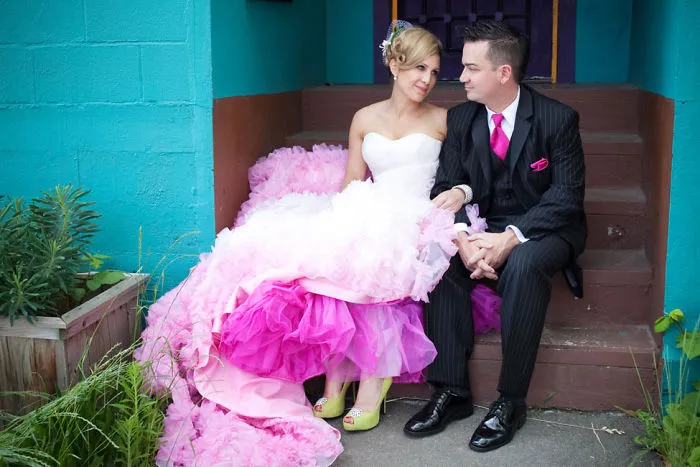 Dip Dye Wedding Dress Trend Will Make Your Big Day More Colorful