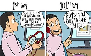 How Your Job Changes Over Time (1st Day Vs 101st Day)