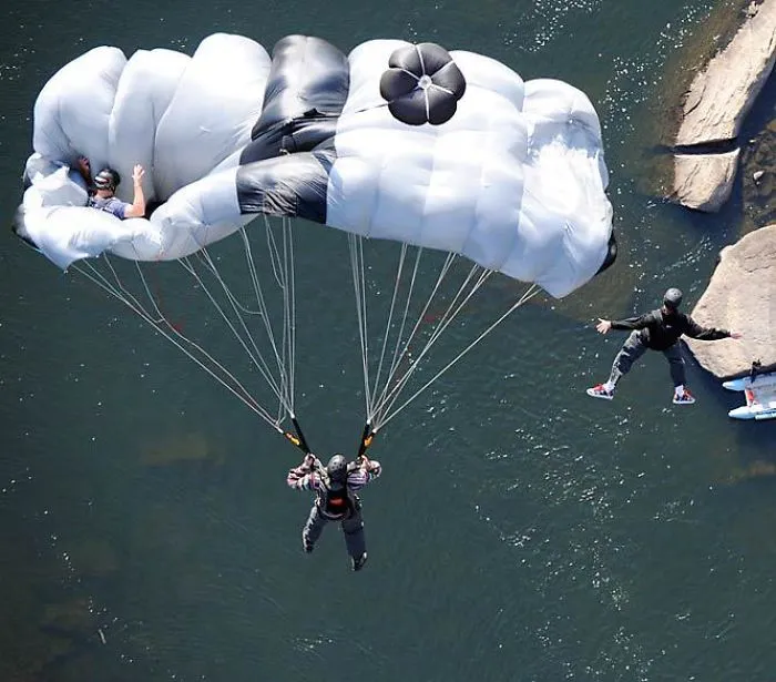One Of The Jumpers Not Free Falling.