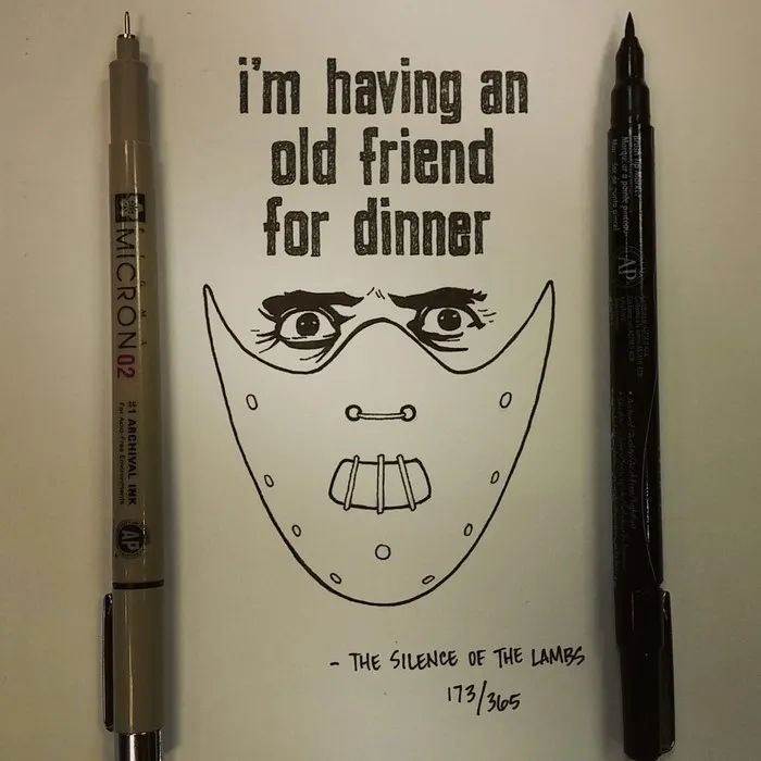 Artist Spends 365 Days Hand-Drawing 365 Movie Quotes
