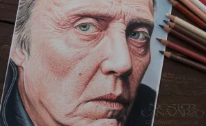 It Took Me 25 Hours To Draw This Portrait Of Christopher Walken With Colored Pencils