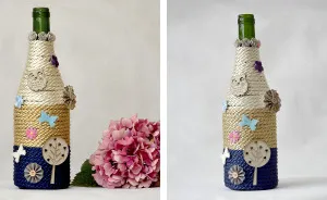 I Made This Beautiful Home Or Baby Shower Decor From Wine Bottle