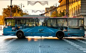Street Artist Makes Trolleybus 'Disappear' In Vilnius