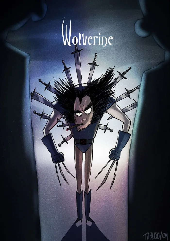If Tim Burton Illustrated Superheroes