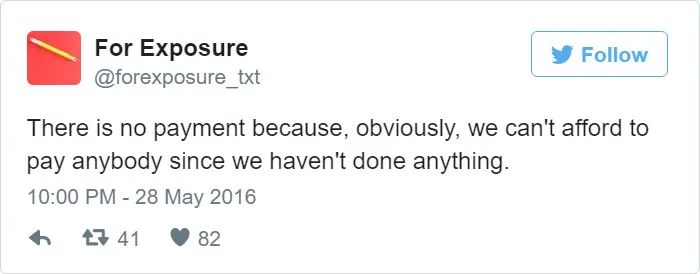 97 People Who Think They Can Pay Artists In "Exposure"