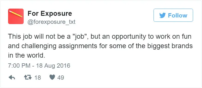 97 People Who Think They Can Pay Artists In "Exposure"