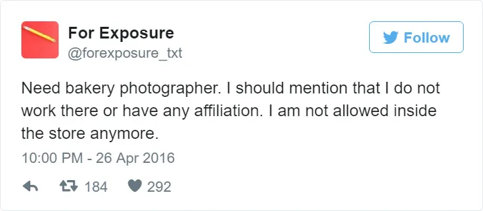 97 People Who Think They Can Pay Artists In "Exposure"
