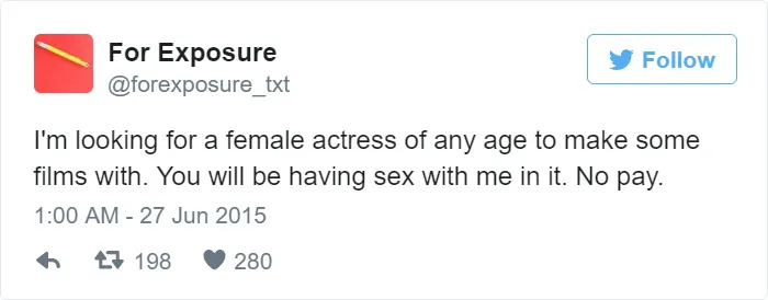 97 People Who Think They Can Pay Artists In "Exposure"