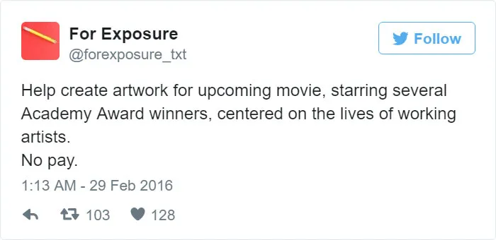 97 People Who Think They Can Pay Artists In "Exposure"