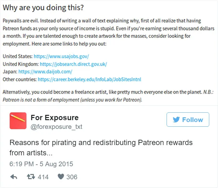 97 People Who Think They Can Pay Artists In "Exposure"