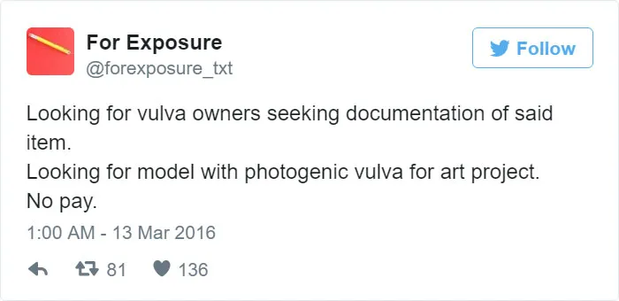 97 People Who Think They Can Pay Artists In "Exposure"