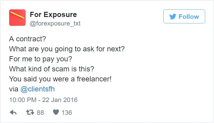97 People Who Think They Can Pay Artists In "Exposure"