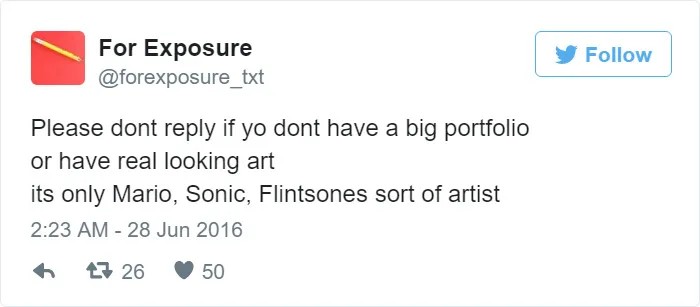 97 People Who Think They Can Pay Artists In "Exposure"