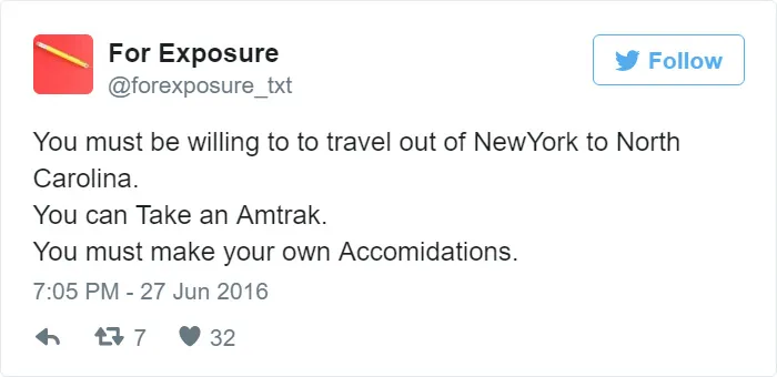 97 People Who Think They Can Pay Artists In "Exposure"