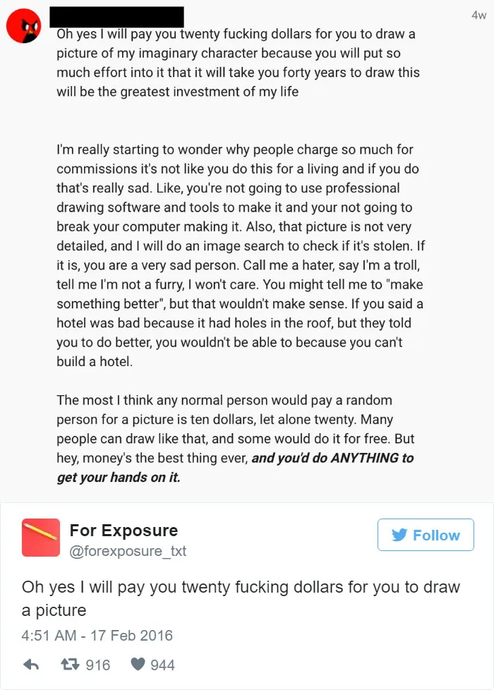 97 People Who Think They Can Pay Artists In "Exposure"