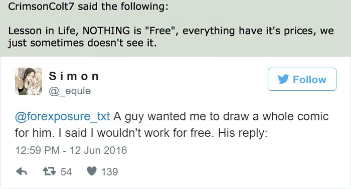 97 People Who Think They Can Pay Artists In "Exposure"