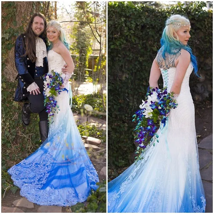 Dip Dye Wedding Dress Trend Will Make Your Big Day More Colorful