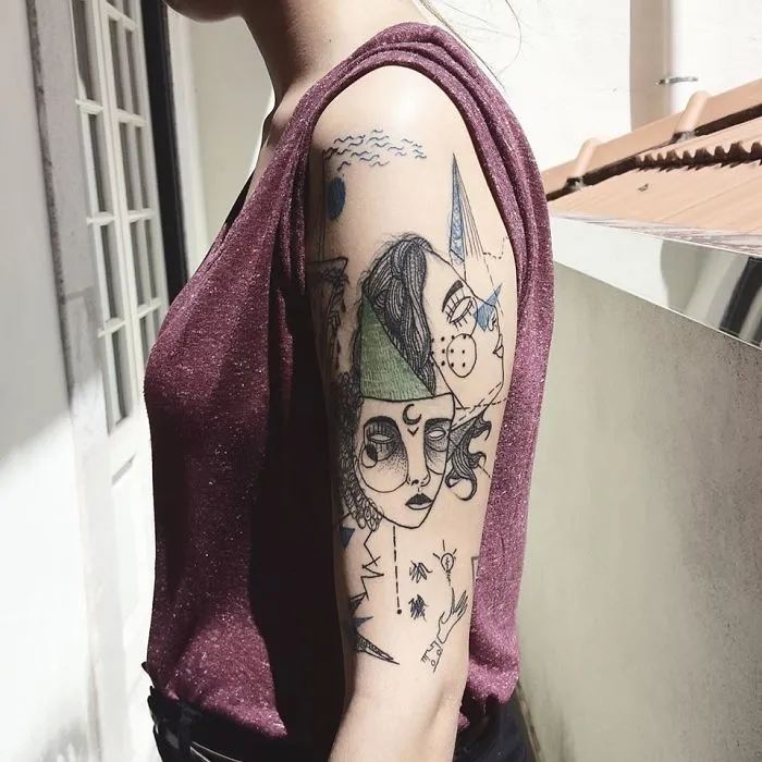 Colorful And Sketchy Tattoos By Vesna