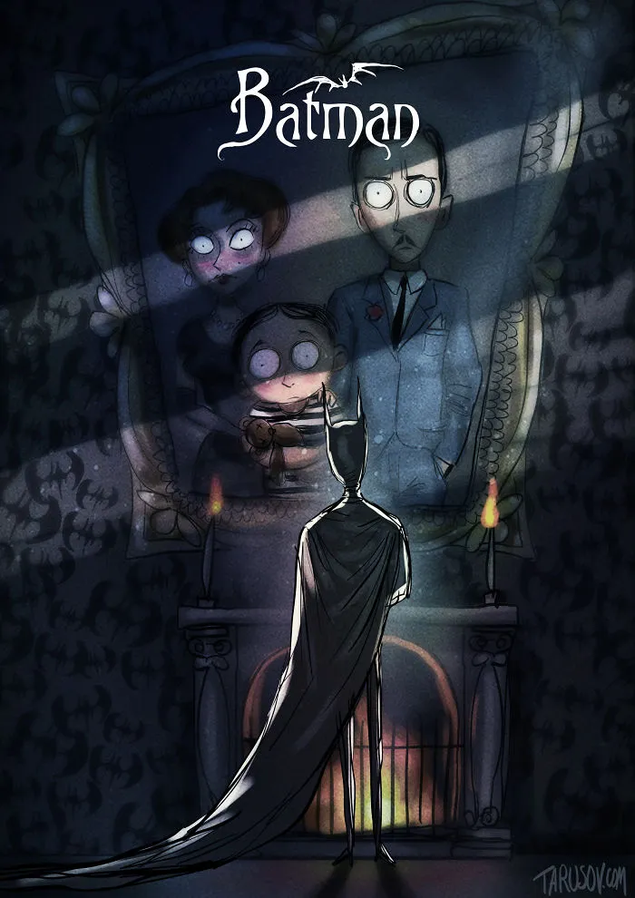 If Tim Burton Illustrated Superheroes