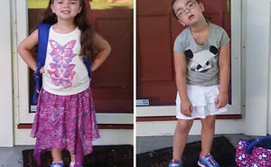 27 Hilarious Pics Of Kids Before & After Their First Day Of School