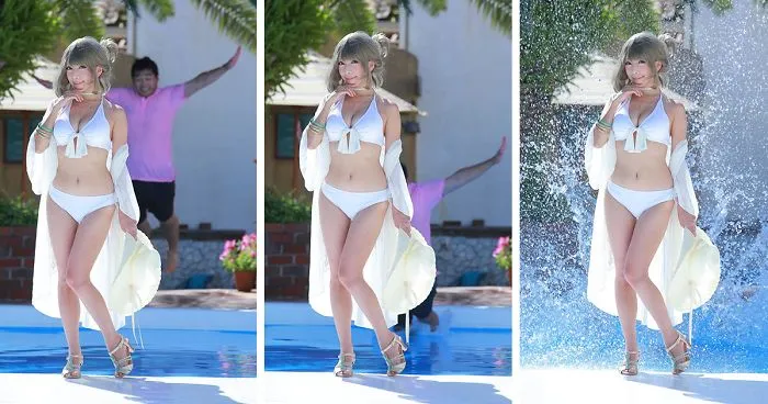 Creative Japanese Photographer Does Belly Flops To Add Water Splash Background To His Shots