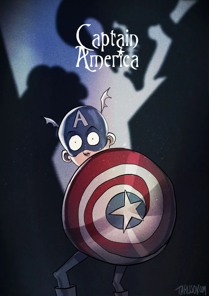 If Tim Burton Illustrated Superheroes