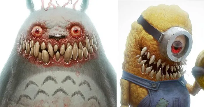 11 of Your Favorite Childhood Cartoon Characters Turned Into Monsters Will Give You Nightmares